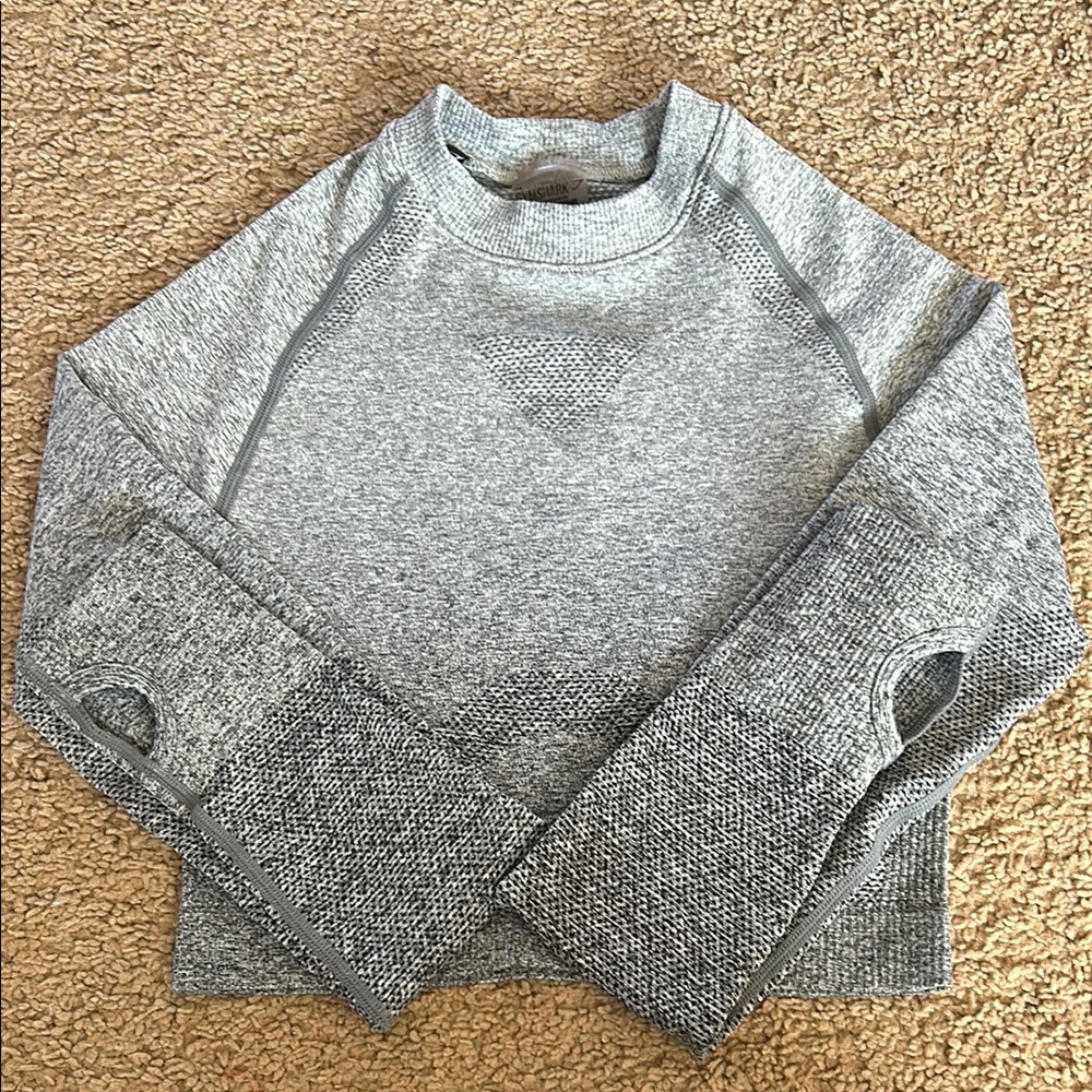 Gymshark Gray Crew Neck Top with Gradient Design